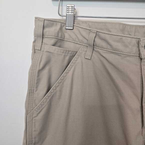 Carhartt Women’s Cropped Cargo Pants Size 12 Ripstop Khaki Relaxed Fit Utility - Picture 3 of 8